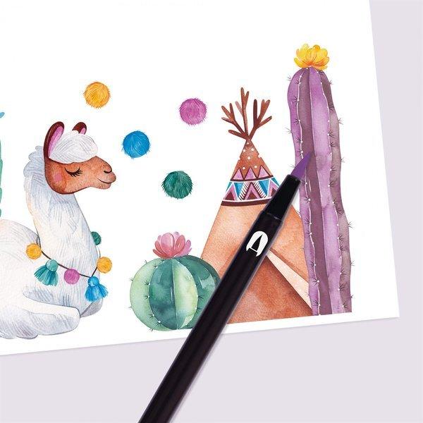 Apli Kids: markery dwustronne pastelowe Brush Marker 6 kolorów - Noski Noski