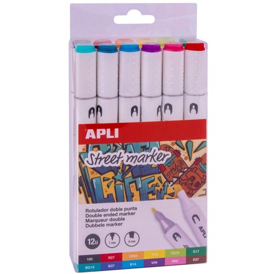Apli Kids: markery dwustronne Street Marker 12 kolorów - Noski Noski