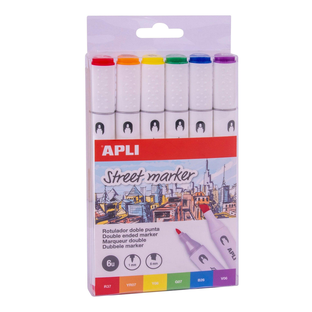 Apli Kids: markery dwustronne Street Marker 6 kolorów - Noski Noski