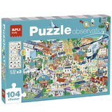 Apli Kids: puzzle obserwacyjne Miasto 104 el. - Noski Noski
