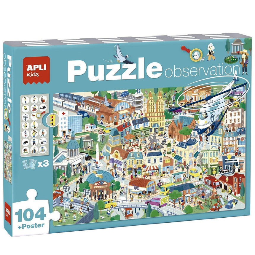 Apli Kids: puzzle obserwacyjne Miasto 104 el. - Noski Noski
