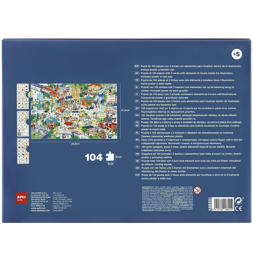 Apli Kids: puzzle obserwacyjne Miasto 104 el. - Noski Noski