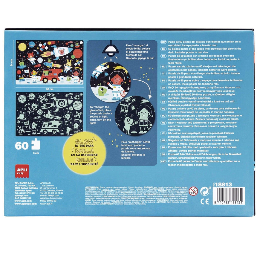 Apli Kids: puzzle świecące w ciemności Kosmos 60 el. - Noski Noski