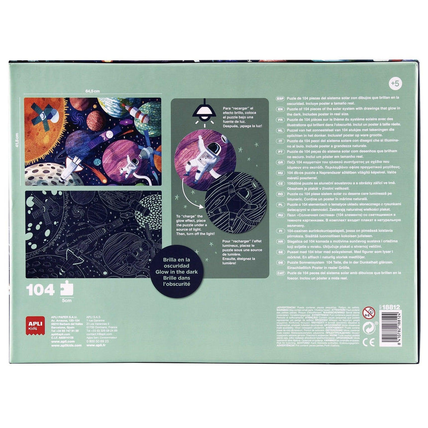 Apli Kids: puzzle świecące w ciemności Układ Słoneczny 104 el. - Noski Noski