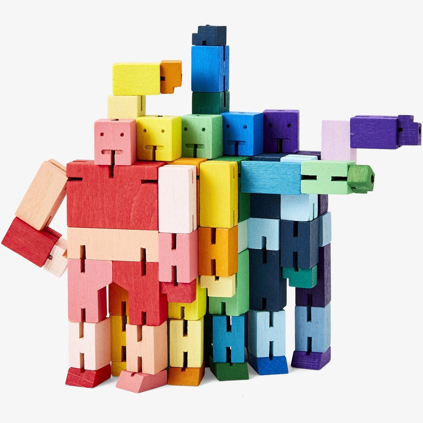 Areaware: drewniany elastyczny robot Cubebot Micro Capsule Collection - Noski Noski