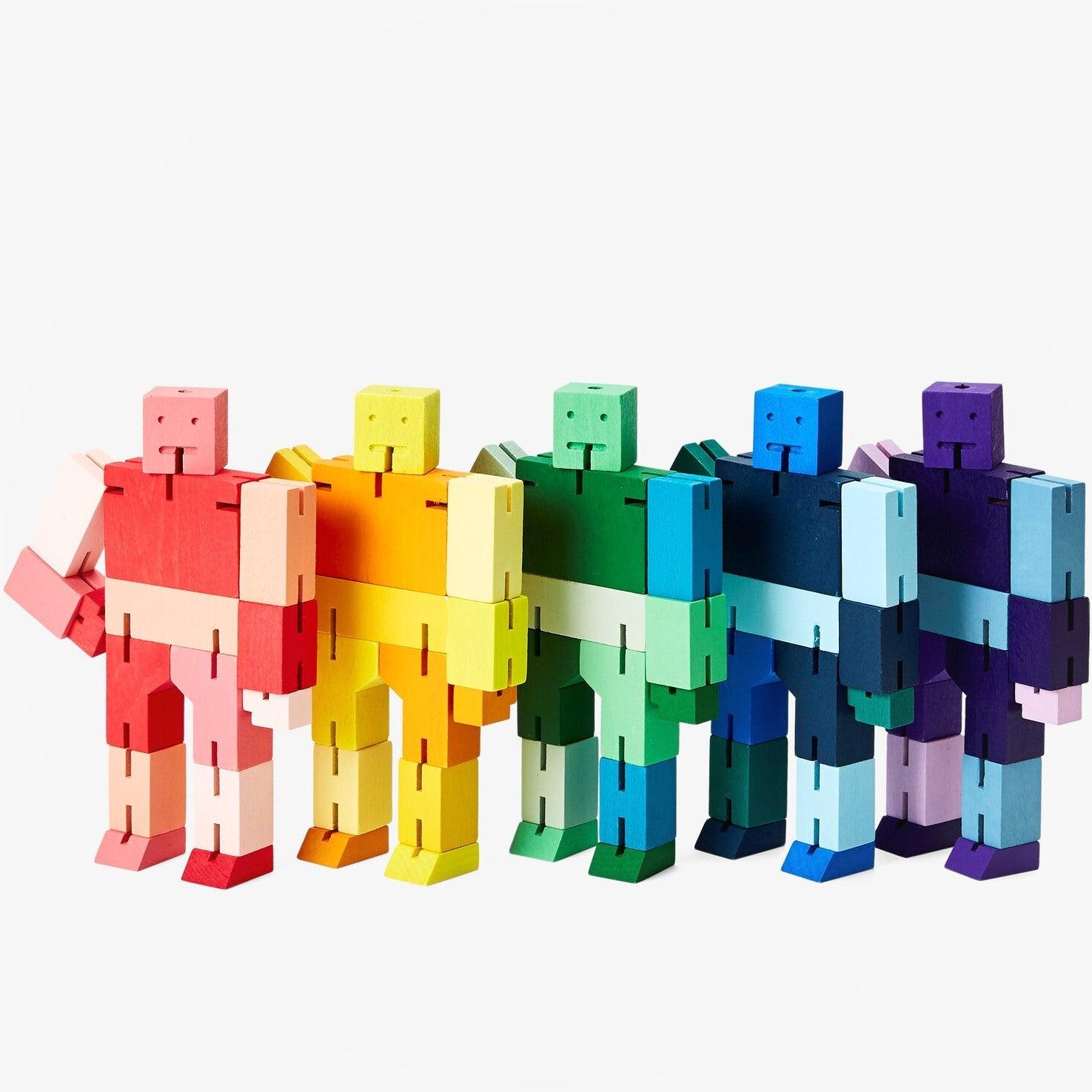 Areaware: drewniany elastyczny robot Cubebot Micro Capsule Collection - Noski Noski