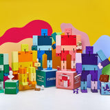 Areaware: drewniany elastyczny robot Cubebot Micro Capsule Collection - Noski Noski