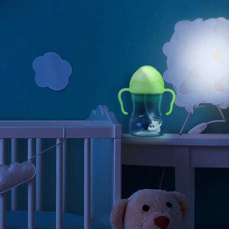 Bidon dla dzieci B.box Glow in the Dark ze słomką, ergonomiczny kubek niekapek, świecący w ciemności.