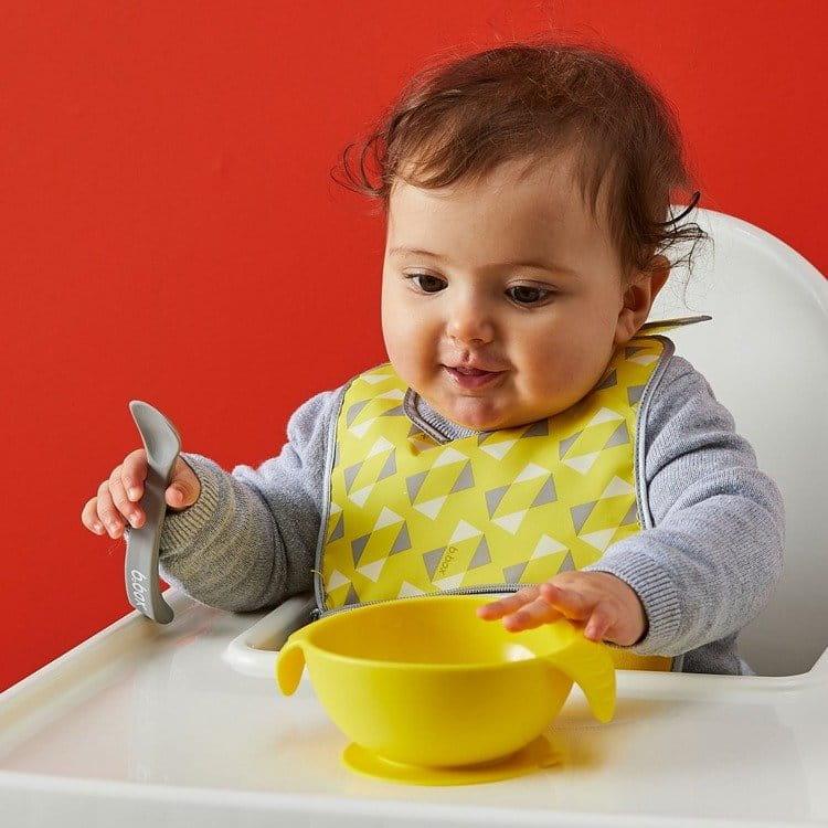 b.box: silikonowa miseczka z przyssawką i łyżką Silicone First Feeding Set - Noski Noski