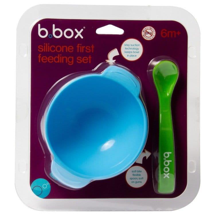 b.box: silikonowa miseczka z przyssawką i łyżką Silicone First Feeding Set - Noski Noski