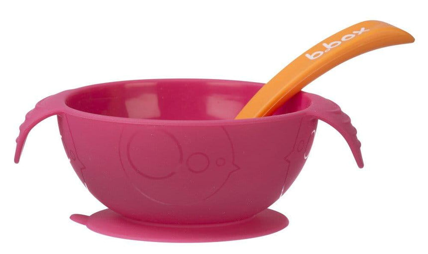 b.box: silikonowa miseczka z przyssawką i łyżką Silicone First Feeding Set - Noski Noski