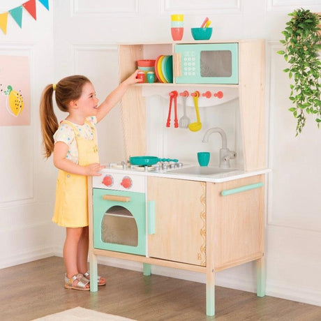 B.Toys: drewniana kuchnia z akcesoriami Mini Chef Kitchenette - Noski Noski