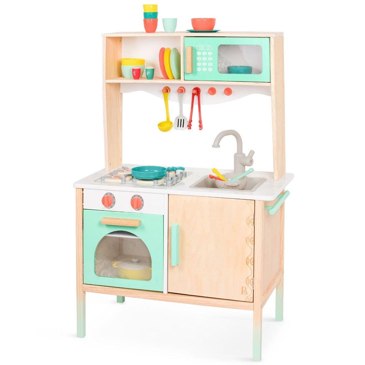 B.Toys: drewniana kuchnia z akcesoriami Mini Chef Kitchenette - Noski Noski