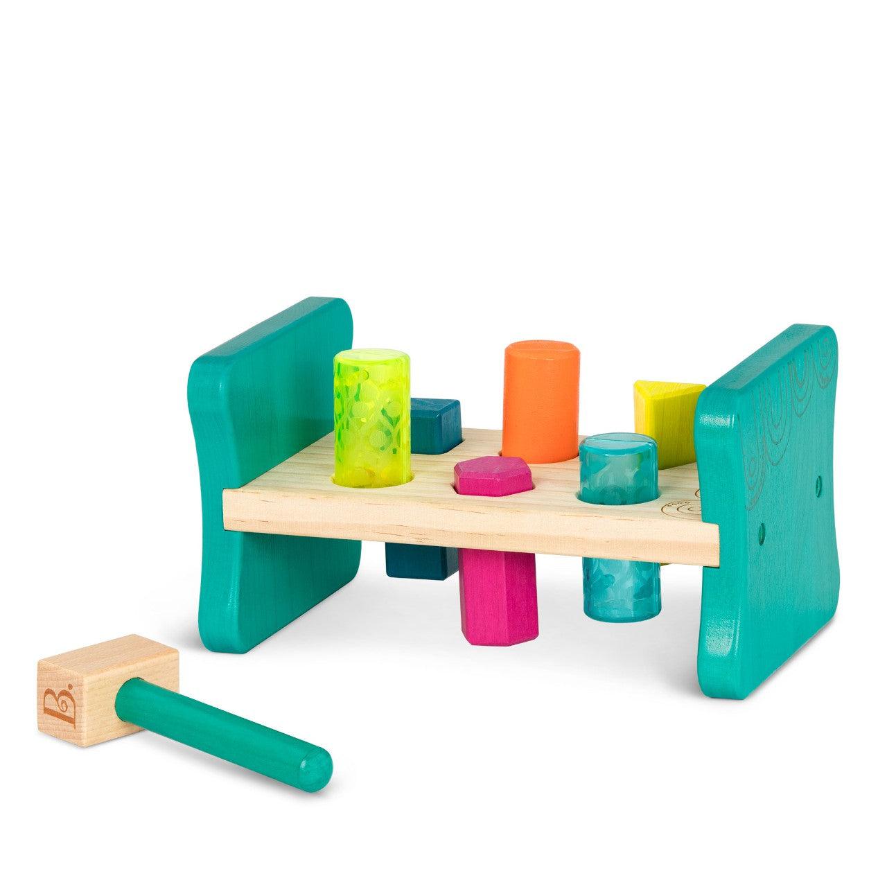 B.Toys: drewniana przebijanka ławeczka Colorful Pound & Play - Noski Noski