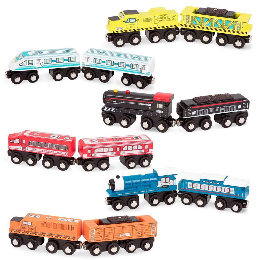 B.Toys: drewniany magnetyczny pociąg Wood & Wheels - Noski Noski