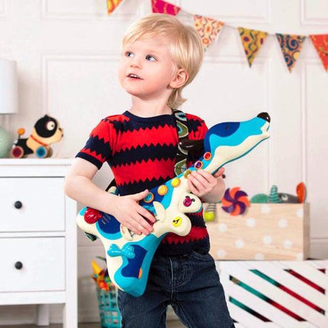 Gitara elektryczna dla dzieci B.toys Woofer piesek z 20 piosenkami i 7 melodiami, idealna na muzyczną zabawę.