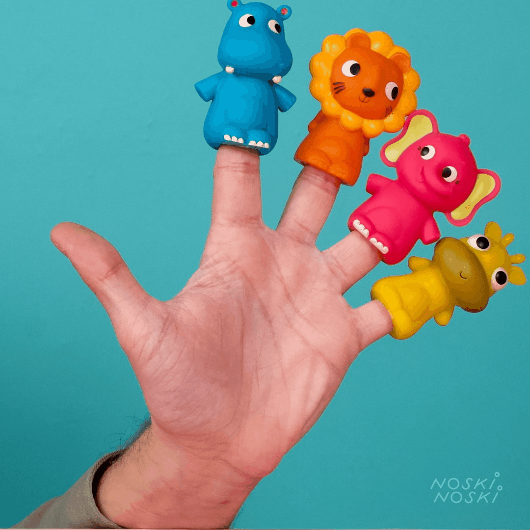 B.Toys: gumowe pacynki na palce Pinky Pals - Noski Noski