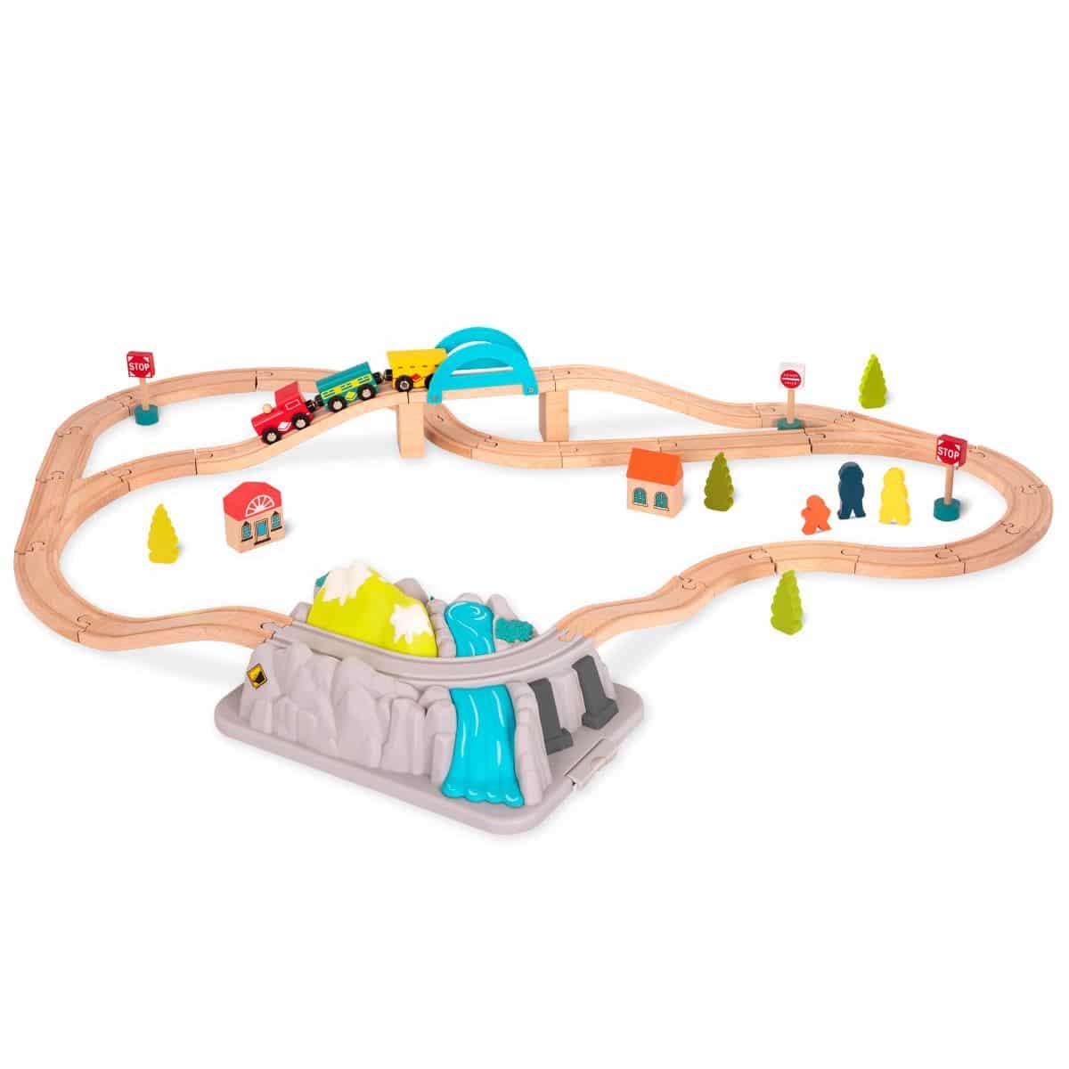 B.Toys: kolejka górska z torami Wooden Train Set in a Bucket - Noski Noski