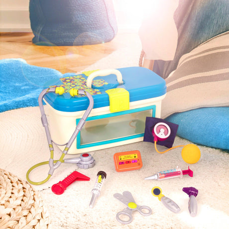 Zestaw lekarski dla dzieci B.toys Dr Doctor - 10 elementów, w tym stetoskop i pager z dźwiękiem. Fascynująca zabawa w medycynę.
