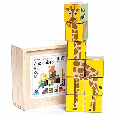 Bajo: drewniane multi puzzle Zoo Cubes - Noski Noski