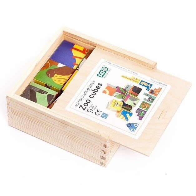 Bajo: drewniane multi puzzle Zoo Cubes - Noski Noski