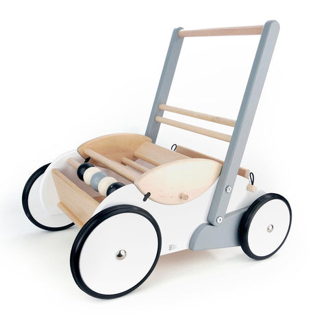 Bajo: drewniany pchacz/ wózek Baby Walker White - Noski Noski
