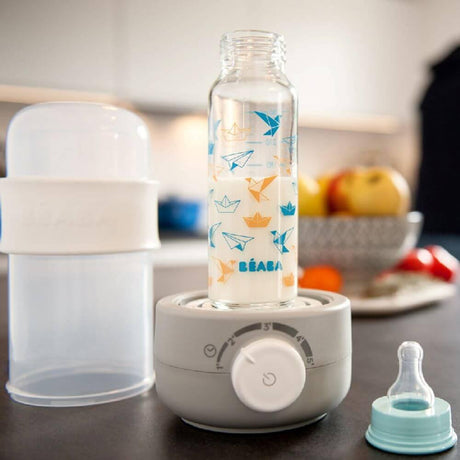 Podgrzewacz i sterylizator do butelek Béaba Babymilk Second, kompaktowy, szybki podgrzewacz do mleka z parową dezynfekcją.