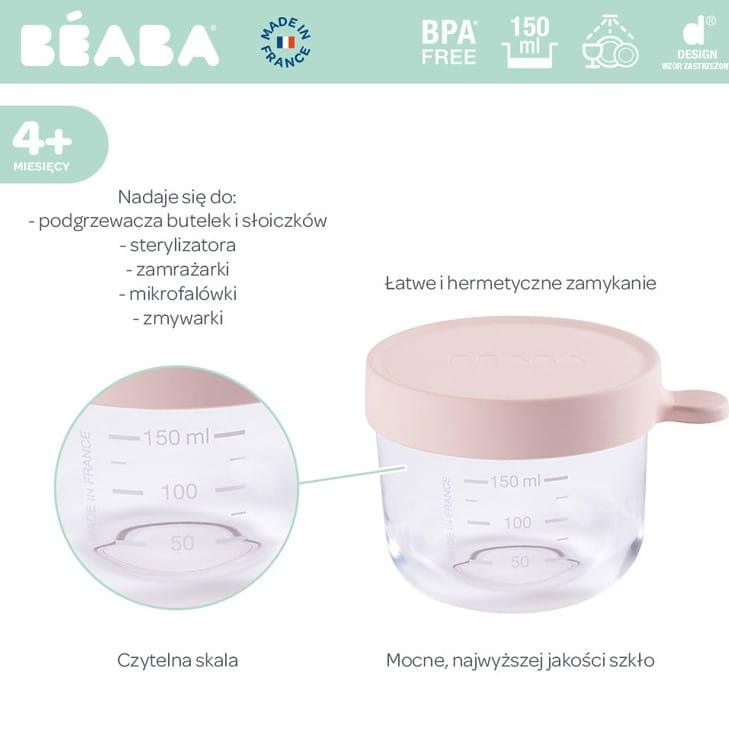 Beaba: szklany słoiczek z hermetycznym zamknięciem 150 ml - Noski Noski