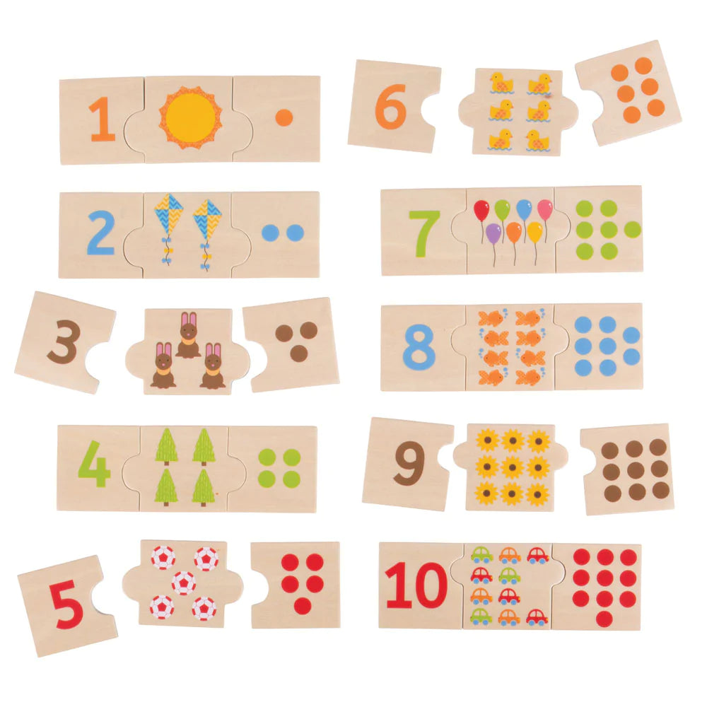 Bigjigs: drewniana układanka do nauki liczenia Number Tiles - Noski Noski