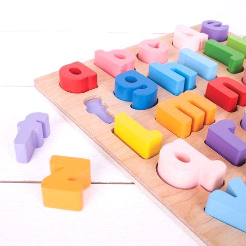 Bigjigs Toys: alfabetyczna układanka małe litery Chunky Alphabet - Noski Noski