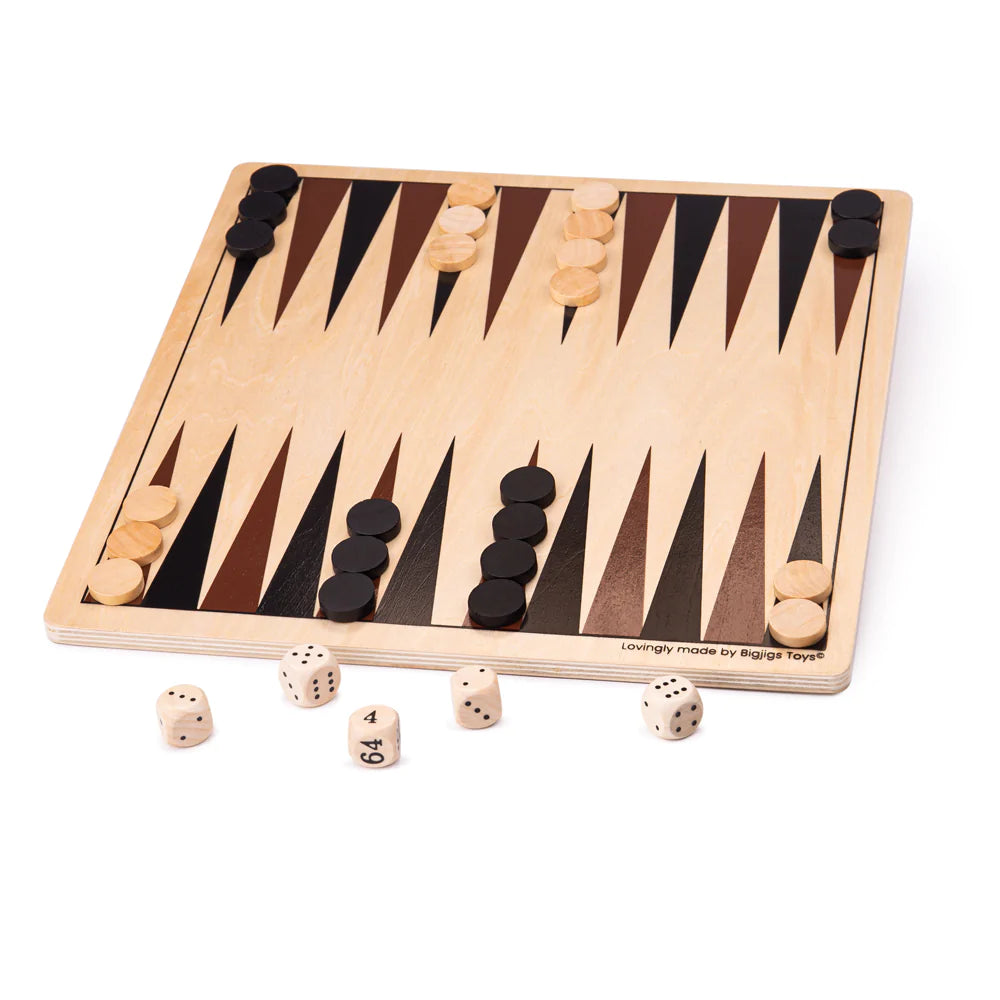 Bigjigs Toys: drewniana gra planszowa Backgammon - Noski Noski