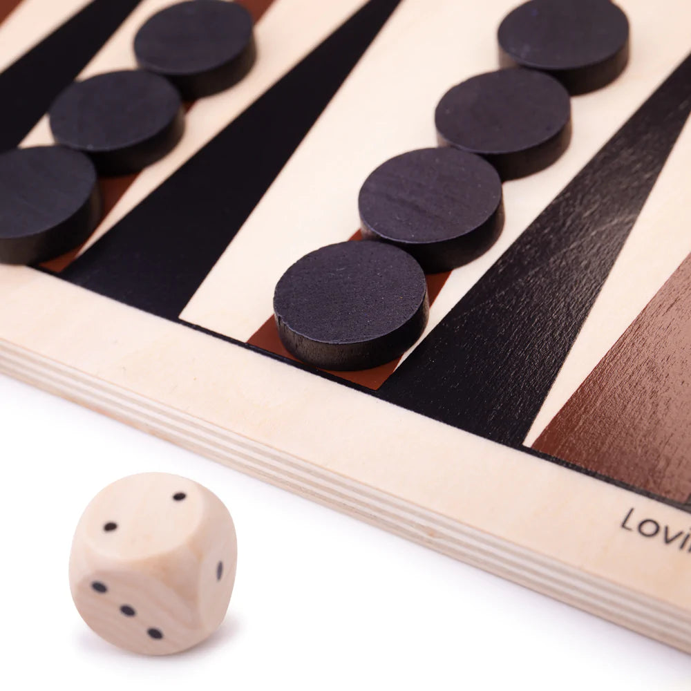 Bigjigs Toys: drewniana gra planszowa Backgammon - Noski Noski