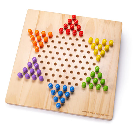 Bigjigs Toys: drewniana gra trylma chińskie warcaby Chinese Chequers - Noski Noski