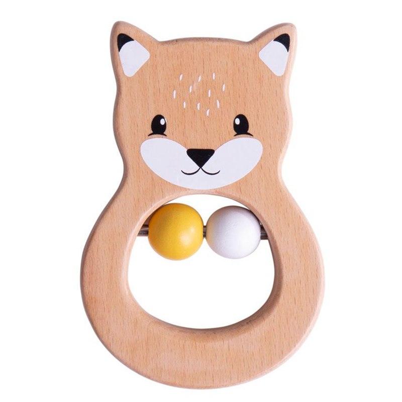 Bigjigs Toys: drewniana grzechotka lisek Fox Rattle - Noski Noski
