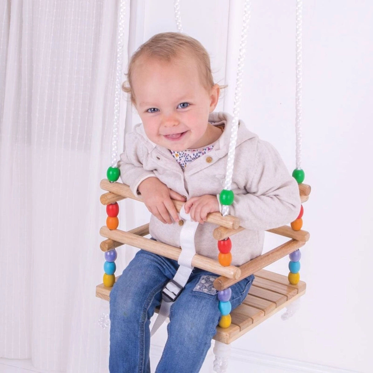 Bigjigs Toys: drewniana huśtawka Cradle Swing - Noski Noski
