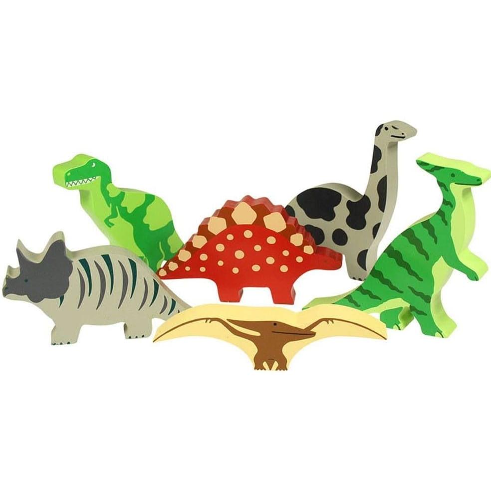 Bigjigs Toys: drewniana kraina dinozaurów Dino Island - Noski Noski