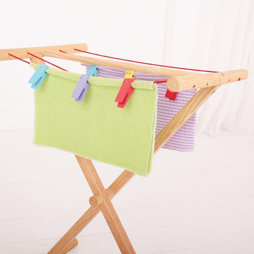 Bigjigs Toys: drewniana suszarka na pranie Clothes Airer - Noski Noski