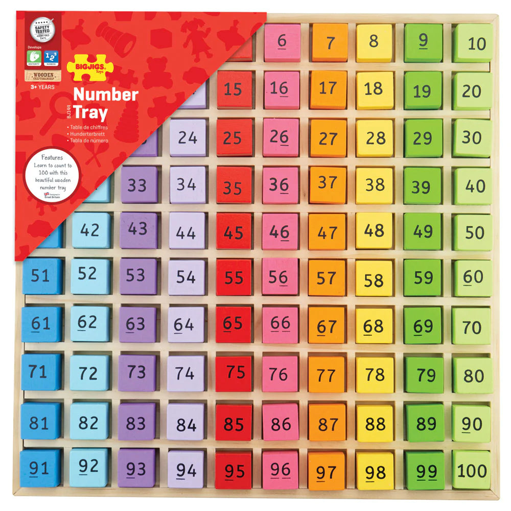 Bigjigs Toys: drewniana tablica numeryczna Number Tray - Noski Noski