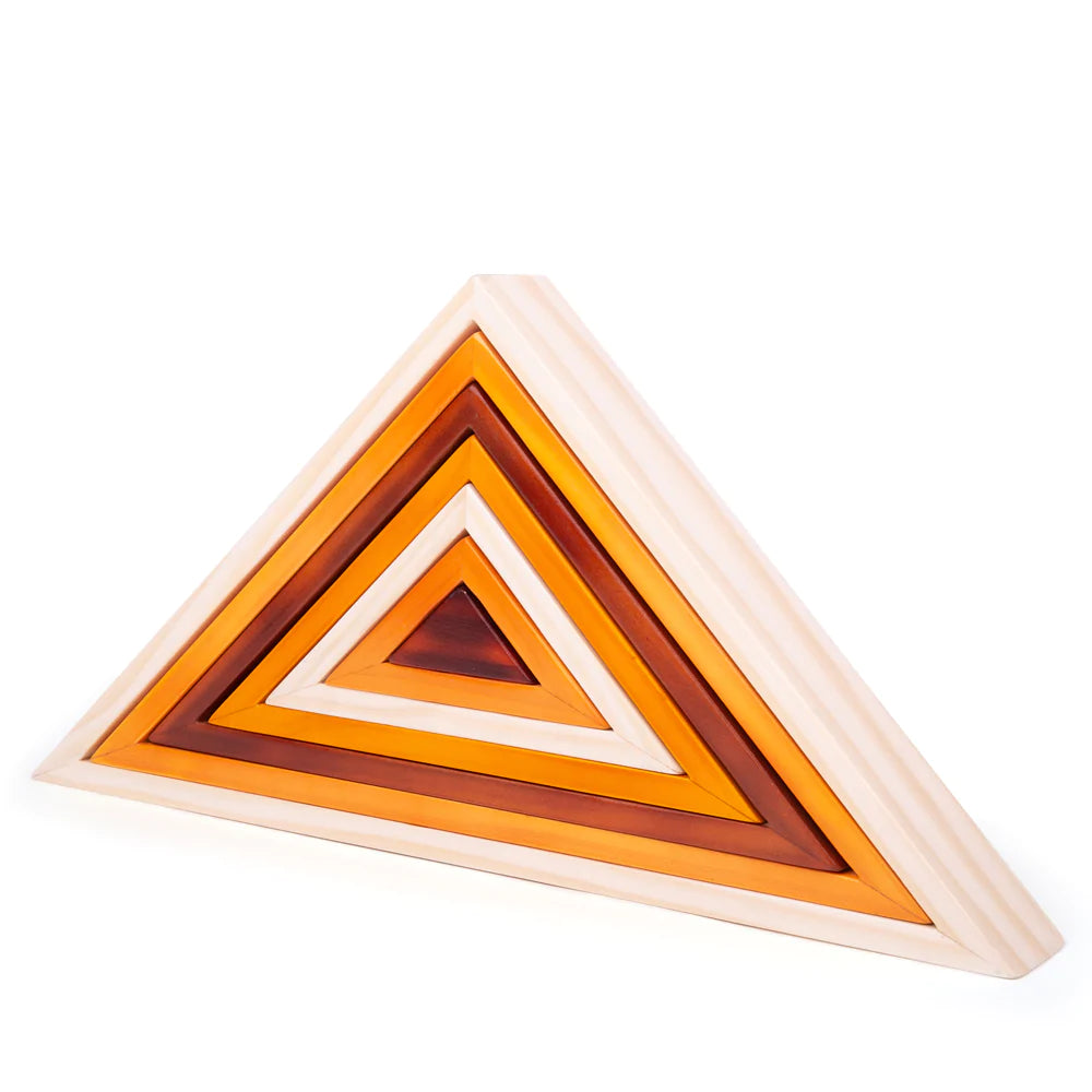 Bigjigs Toys: drewniana układanka Natural Wooden Stacking Triangles - Noski Noski