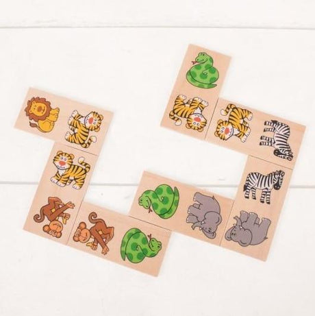 Bigjigs Toys: drewniane domino Safari - Noski Noski