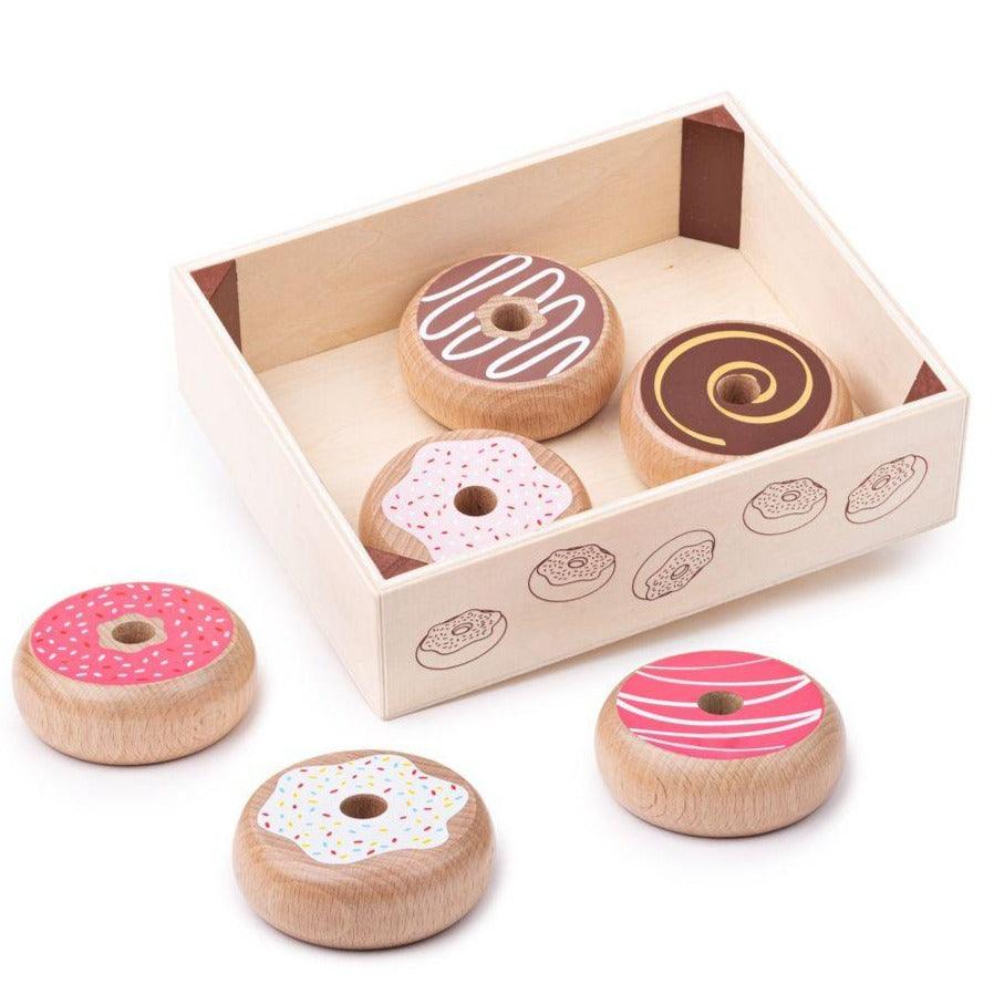 Bigjigs Toys: drewniane pączki Doughnut Crate - Noski Noski