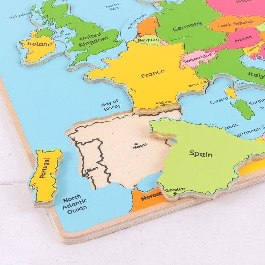 Bigjigs Toys: drewniane puzzle Mapa Europy - Noski Noski