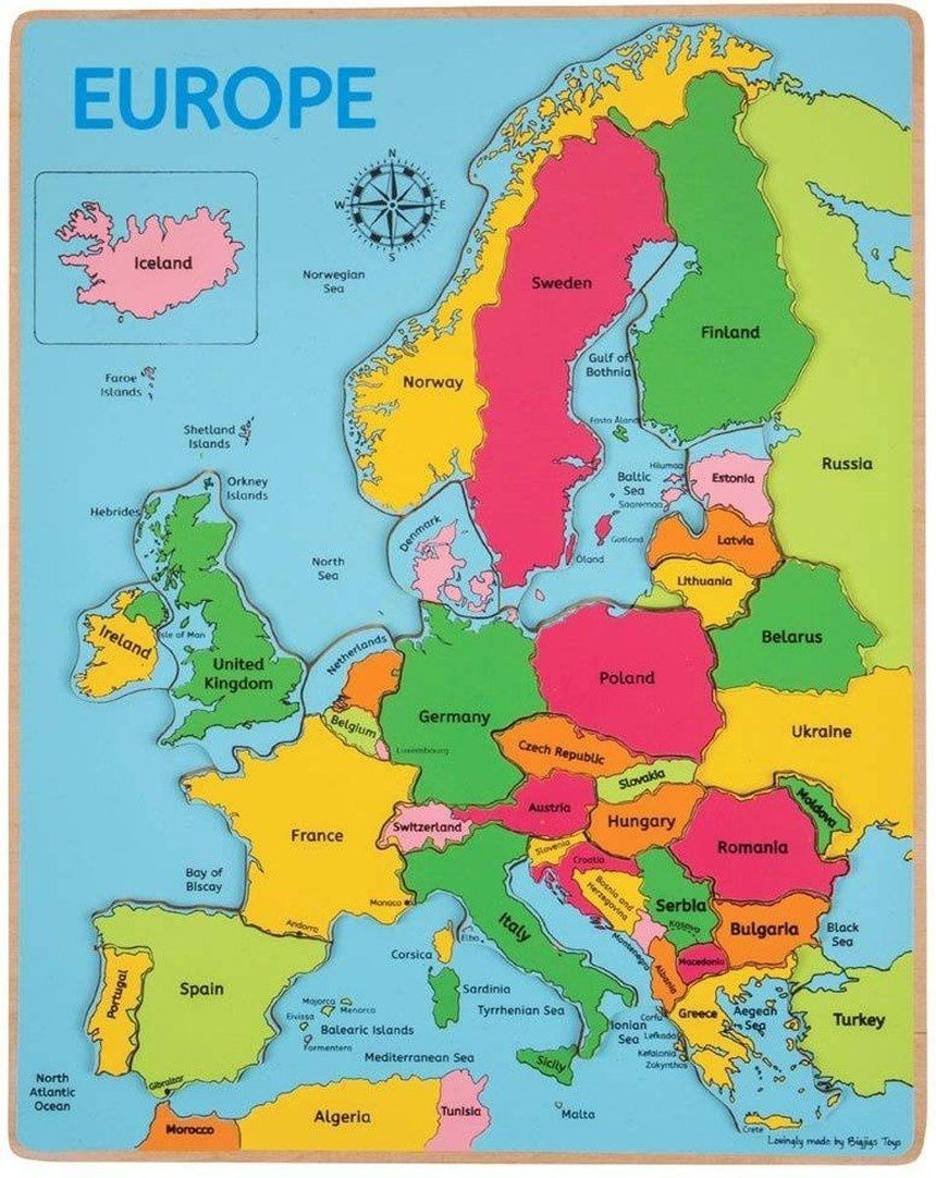 Bigjigs Toys: drewniane puzzle Mapa Europy - Noski Noski