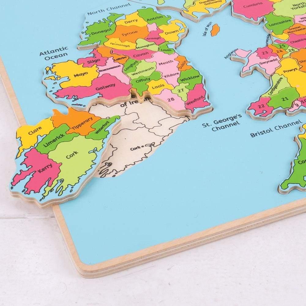 Bigjigs Toys: drewniane puzzle mapa Wyspy Brytyjskie - Noski Noski