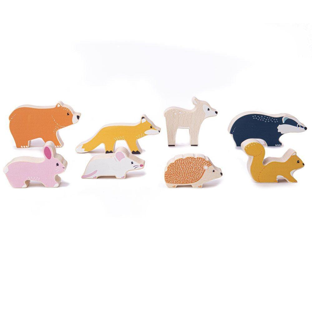 Bigjigs Toys: drewniane zwierzątka leśne Woodland Animal Set - Noski Noski