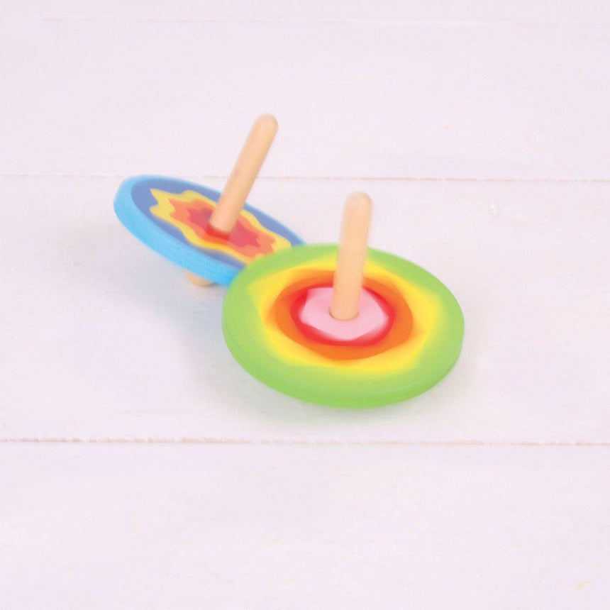 Bigjigs Toys: drewniany mini bączek Kolory - Noski Noski