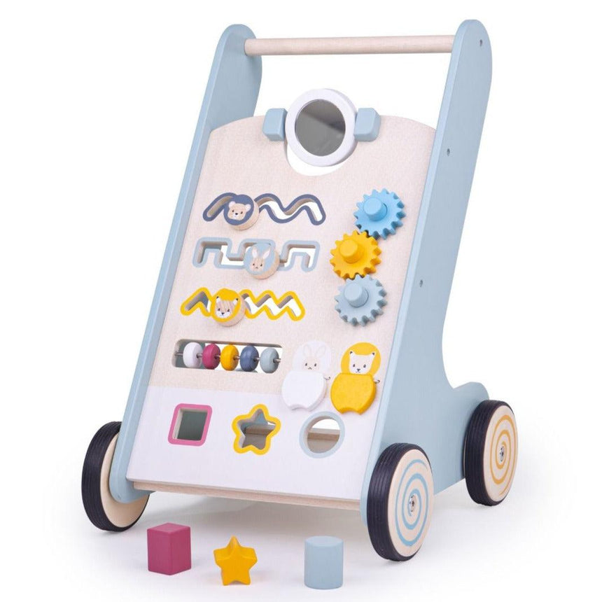 Bigjigs Toys: drewniany pchacz Activity Walker - Noski Noski