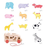 Bigjigs Toys: drewniany sorter auto ze zwierzętami Animal Shape Lorry - Noski Noski