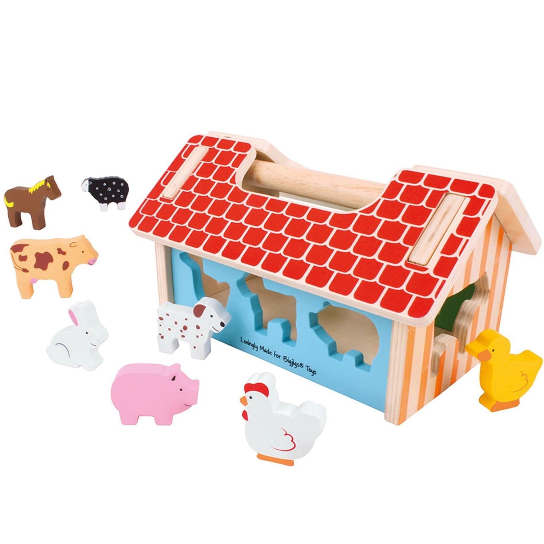 Bigjigs Toys: drewniany sorter Farma - Noski Noski
