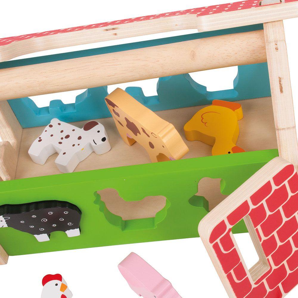 Bigjigs Toys: drewniany sorter Farma - Noski Noski